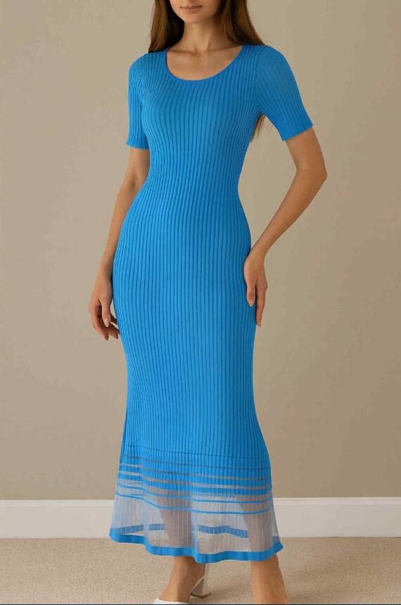 mesh knitted dress SIMKHAI Women's Daxton Mesh Knit Dress in Black, Size Large