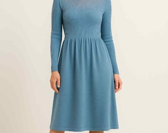 Vestido de suéter de punto delgado