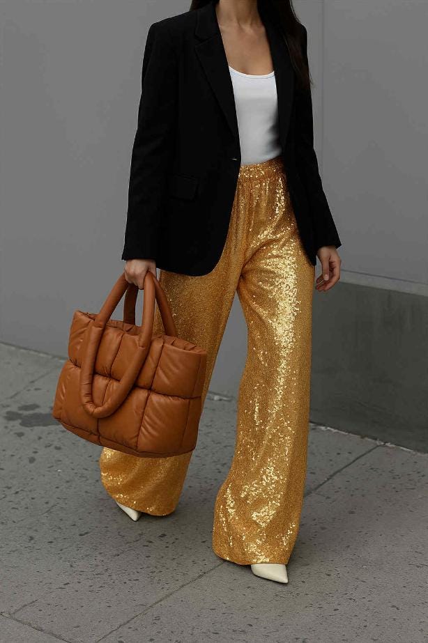 Amazon Gold Sequin Pants Womens Ladies Arabian Princess Belly