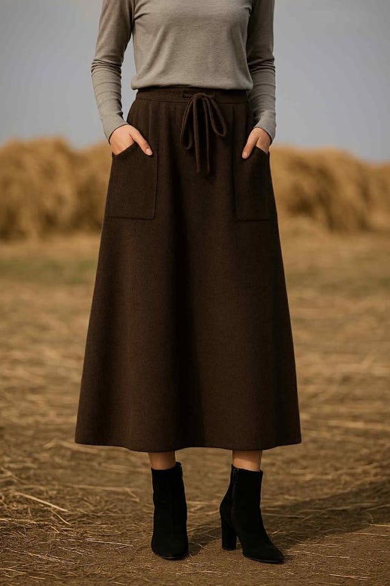 Knitted Maxi Ankle Length Skirts - Etsy