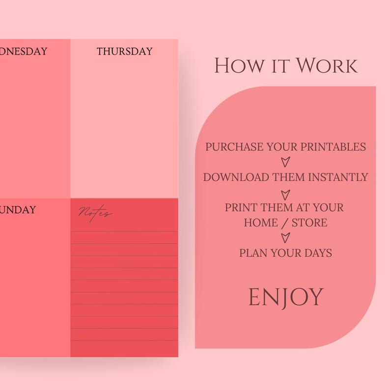 Printable Minimal Weekly Planner | Landscape | Undated | A4 & Letter - Etsy