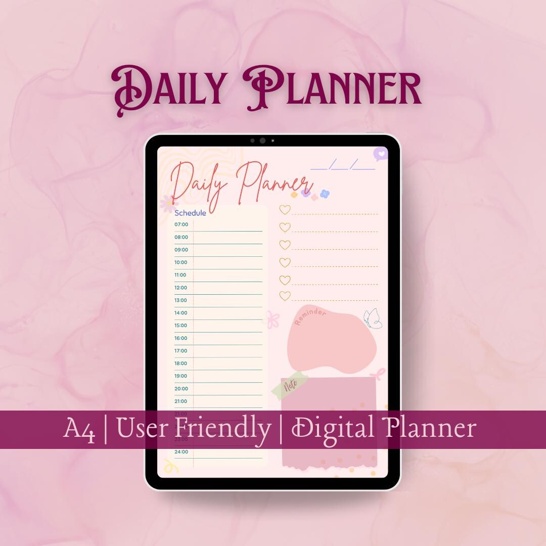 Pastel Daily Planner Printable | Cute Minimal Schedule Planner | A4 ...
