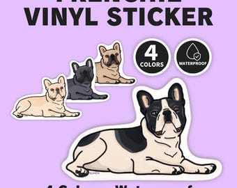 French Bulldog Sticker | Sphinx Pose Frenchie Vinyl Decal | Cute Dog Lover Gift | 4 Colors by BUHIDA