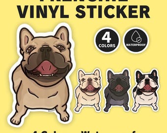 Bulldogge Aufkleber | Tough Face Frenchie Vinyl Aufkleber | Niedliches Hundeliebhaber Geschenk | 4 Farben von BUHIDA