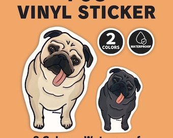 Pug Sticker | Tongue Out, Chill Maxed | 2 Colors | BUHIDA