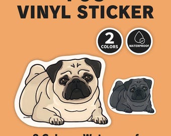 Pug Sticker | The Begging Is Silent | 2 Colors | BUHIDA