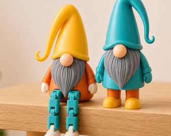 Articulated Christmas Tree STL. 3D Printable Articulated Christmas Gnome.Christmas Gnome STL Digital File. 2 Gnome Pack. Articulated Gnome.