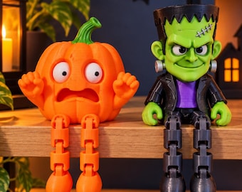 Halloween STL Bundle, Articulated Pumpkin & Frankenstein | 3D Print Files, Digital Download, Funny Halloween Gift Idea.Digital Halloween 3D