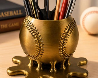 Baseball Desk Organizer STL • Baseball Pen Holder • Phone Stand • Baseball Desk Decor • Baseball Gift • 3D Print File.Baseball Digital Files