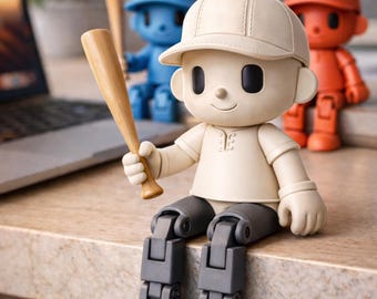 Articulated Baseball Boy STL. Print in Place Toy. Flexi Toy 3D Print File. Fidget Toy STL. Easy Print Model. Digital Download Products.