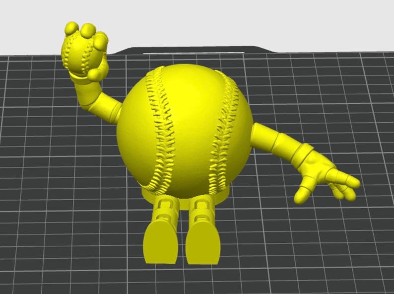 Articulated Baseball Ball STL for 3D Printing.baseball Figure With ...