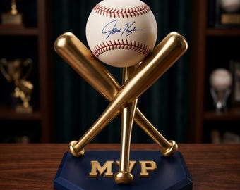 MVP Baseball Trophy STL. Baseball Award STL. Baseball Display Stand. Baseball Ball Holder. Baseball Trophy. Sports Award. 3D Print File Stl