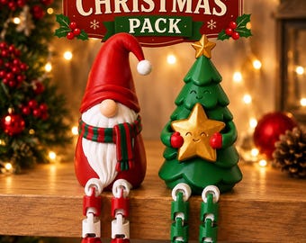 Christmas Articulated 2D Figures.Bundle Offer! Christmas STL Bundle, 3D Print Files, Digital Downloads, Christmas Decor, Christmas Gifts 3D