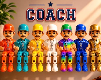Teacher Coach Gift. Articulated Coach Figure STL. Softball Coach Gift. 3D Print File. Coach Desk Decor. Printable STL Model.Digital File 3d