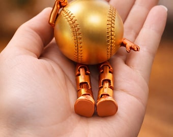Articulated Baseball Ball STL for 3D Printing | Baseball Figure with Articulated Legs | Decorative 3D Model | STL File | Baseball STL 3D.