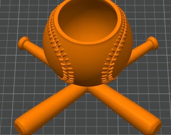 Baseball Desk Organizer STL • Baseball Pen Holder • Phone Stand • Baseball Desk Decor • Baseball Gift • 3D Print File.Baseball Digital Files