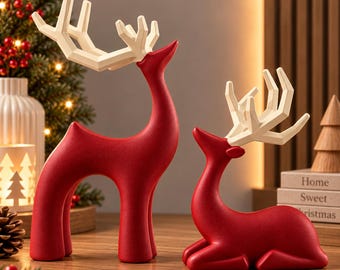 Modern reindeer.Christmas reindeer.Christmas decor.Reindeer figures.3D STL.Digital download.Christmas decoration.Reindeer set.Christmas File