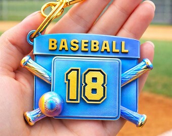 Baseball keychain STL 3D print. 3D printed keychain. Keychain STL file. Baseball STL. Backpack charm. Gift for him. Easy print is not supported.