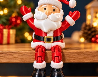 Christmas Santa Claus Articulated STL, Christmas Decor, 3D Print File, Digital Download, Articulated Santa, Christmas Gift, 3D Printing Cute