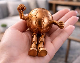 Soccer Buddy STL.Articulated Football Toy STL. Print in Place 3D Model. Fidget Toy Stl. Printable STL File.Easy Print 3D Model Soccer.