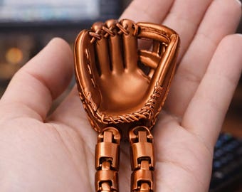 Articulated Baseball Glove STL File for 3D Printing | Printable STL 3D Print in Place Sports Decor for Baseball Fans Digital Download STL 3D