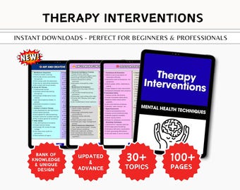 Therapy Progress Notes and Interventions | Documentation Tools for Counselors, Therapists & Mental Health Professionals