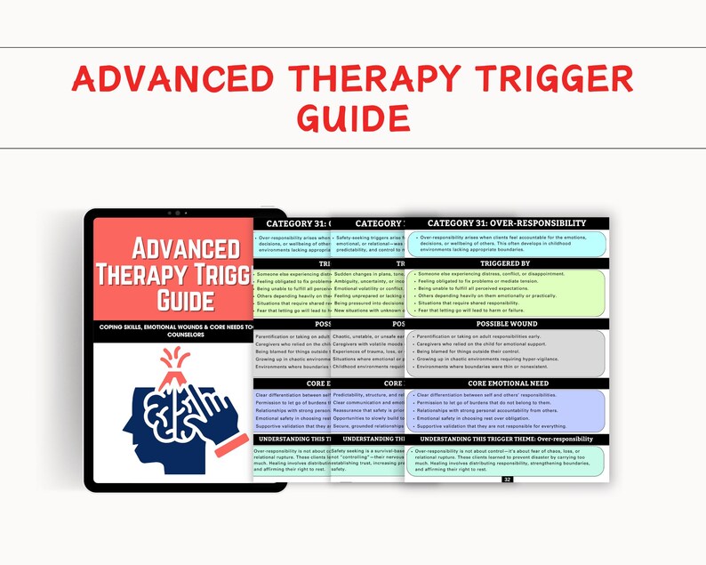 Therapy Triggers Guide | Coping Skills, Emotional Wounds & Core Needs ...