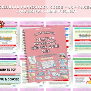 Cellular Physiology Nursing Guide, Medical Study Notes, Hyperlinked 2026 (Digital Download)