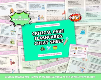 Critical Care Nursing Flashcards, Complete 2026 Edition, Hyperlinked, (Digital Downloads)