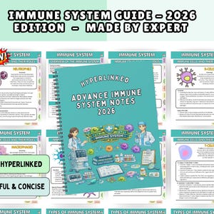 Immune System Study Guide, Nursing School Notes 2026, Hyperlinked (Digital Download)
