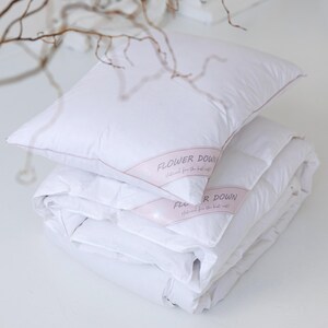 Eco Bedding FLOWER DOWN Pillow | Recycled Down Kapok Blend | Hypoallergenic | Breathable |  Natural Cotton Cover