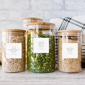 Pantry Labels • Modern Collection • Water and Oil Resistant Stickers • Kitchen Organization Stickers • Design by The Dweling Company