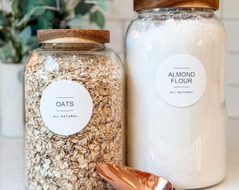 Pantry Labels • Modern Circle Collection • Water and Oil Resistant Stickers • Kitchen Organization Stickers • The Dweling Company