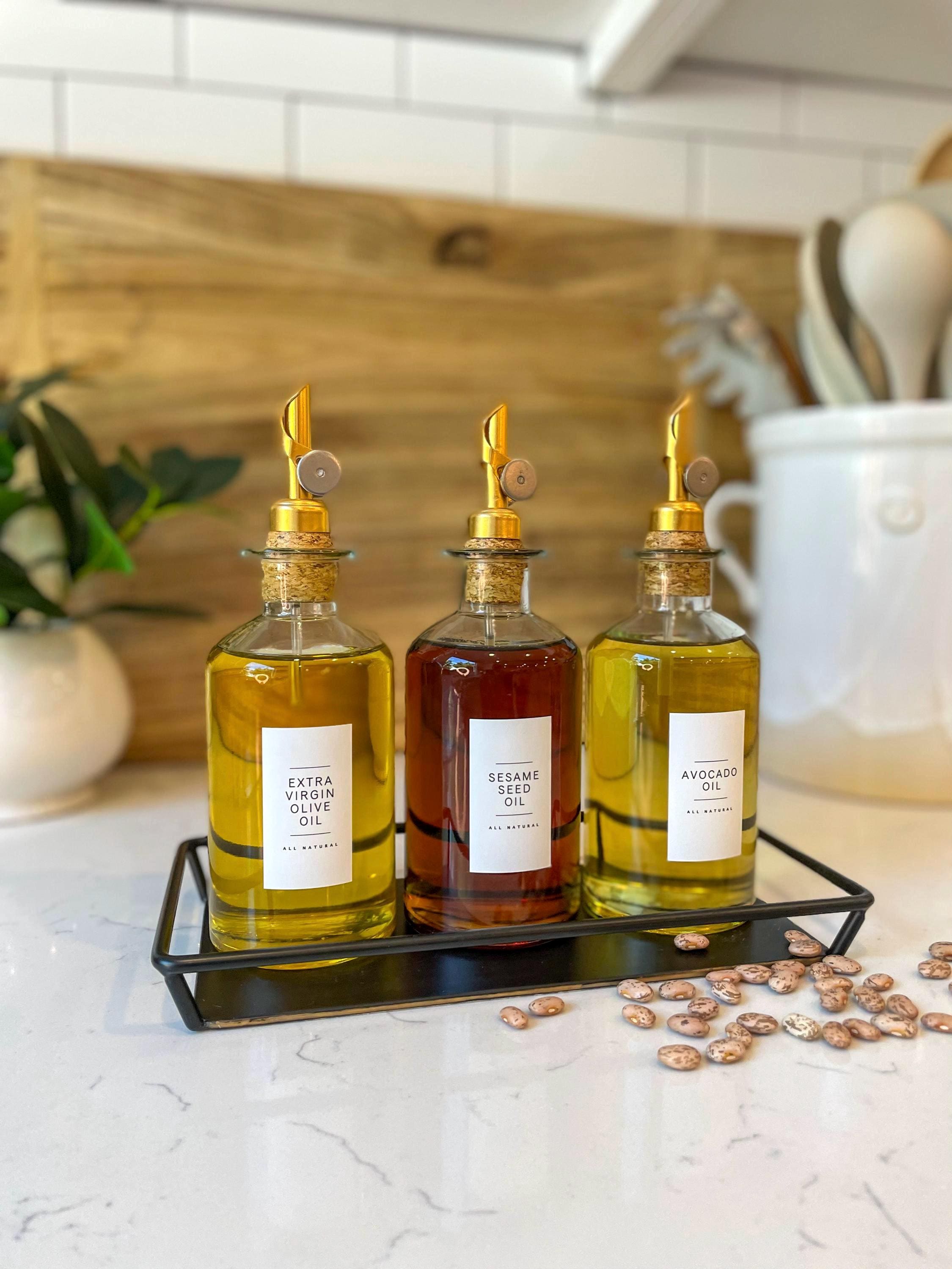Oil and Vinegar Labels • Modern Collection • Water and Oil Resistant Stickers • Organization Stickers • Design by The Dweling Company