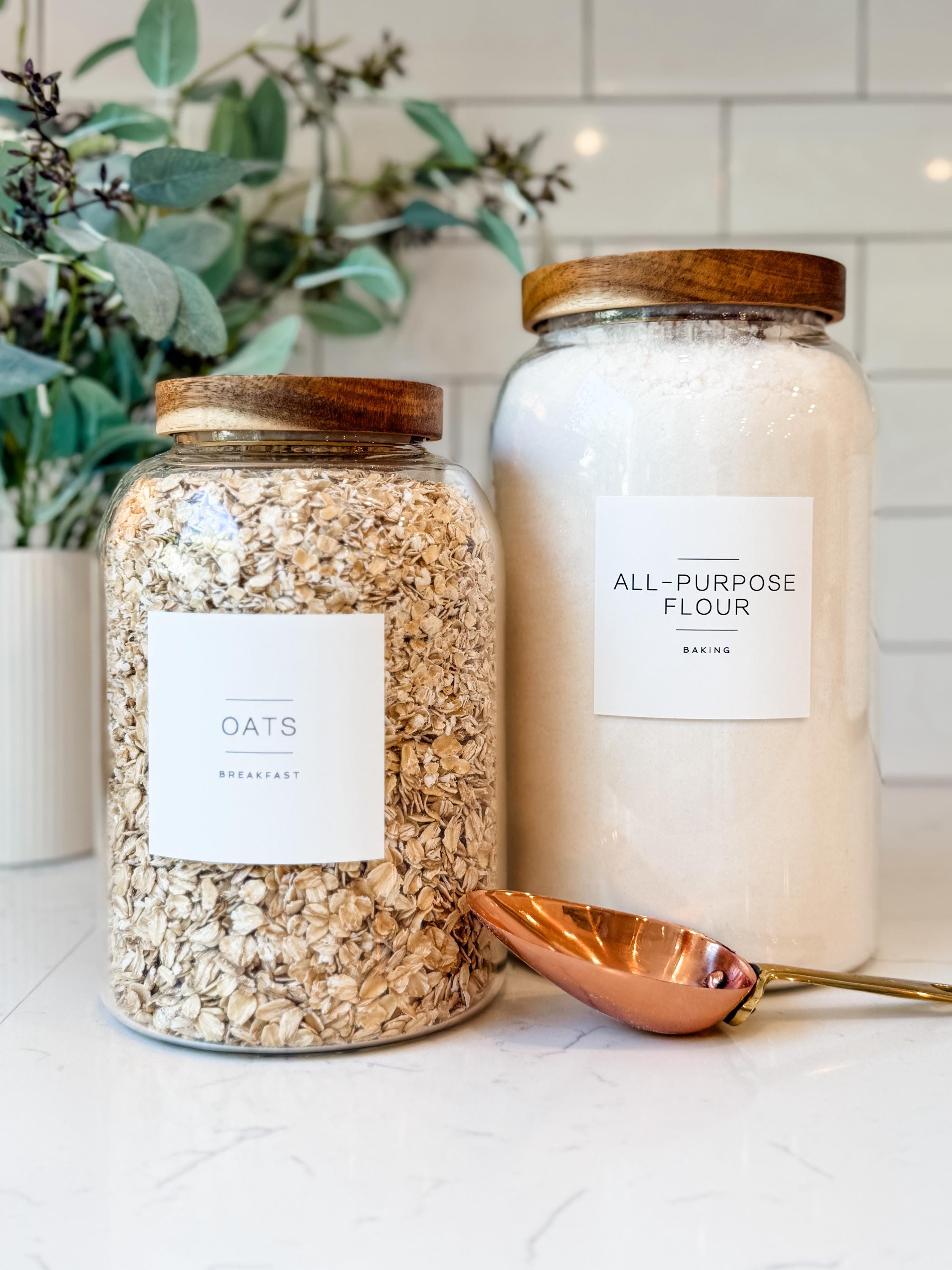Pantry Labels • Modern Collection • Waterproof and Oil Resistant Stickers • Kitchen Organization Stickers • Design by The Dweling Company