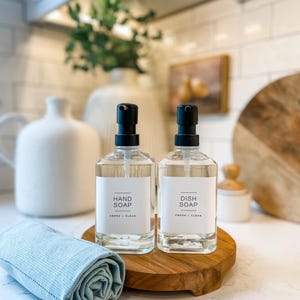 Personalizable Hand and Dish Soap Labels • Modern Collection • Waterproof and Oil Resistant Stickers • Organization Stickers