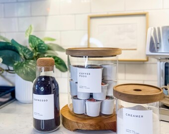 Kaffee Bar Etiketten • Wasserdichte Mercantile Aufkleber, Organisation