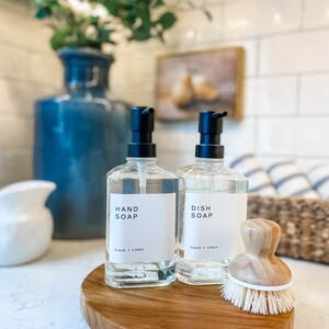 Personalizable Hand and Dish Soap Labels • Mercantile Collection • Waterproof and Oil Resistant Stickers • Organization Stickers