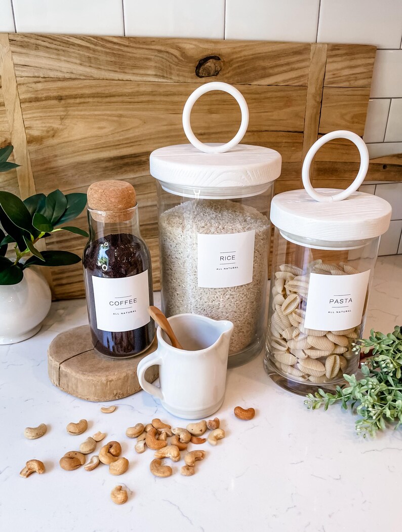 Modern Pantry Labels Water and Oil Resistant Stickers by the Dweling