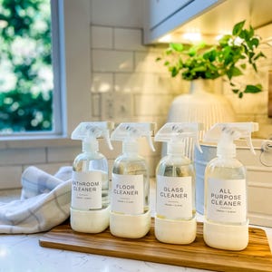 Cleaning Labels • Minimalist Collection • Water and Oil Resistant Stickers • Cleaning Organization Stickers • Design by The Dweling Company