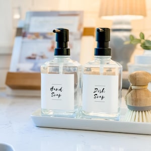 Personalizable Hand and Dish Soap Labels • Handwritten Collection • Waterproof and Oil Resistant Stickers • Organization Stickers