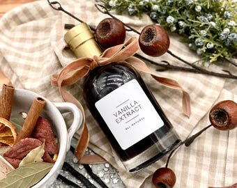 Vanilla Extract Labels • Modern Waterproof Stickers