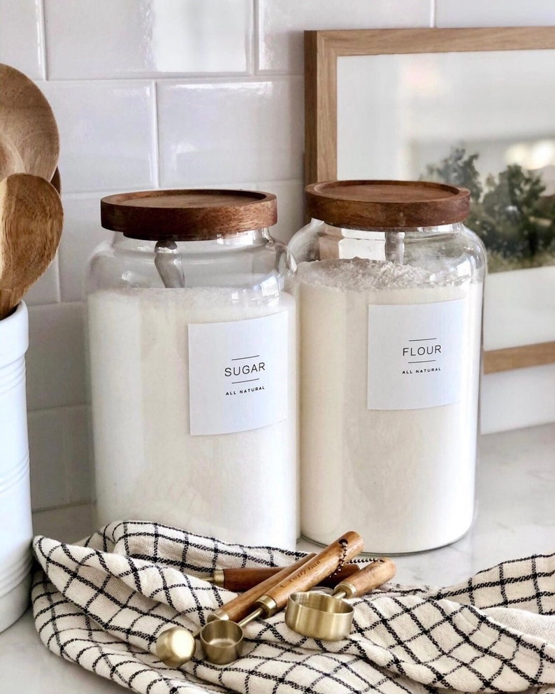 Modern Pantry Labels Water and Oil Resistant Stickers by the Dweling