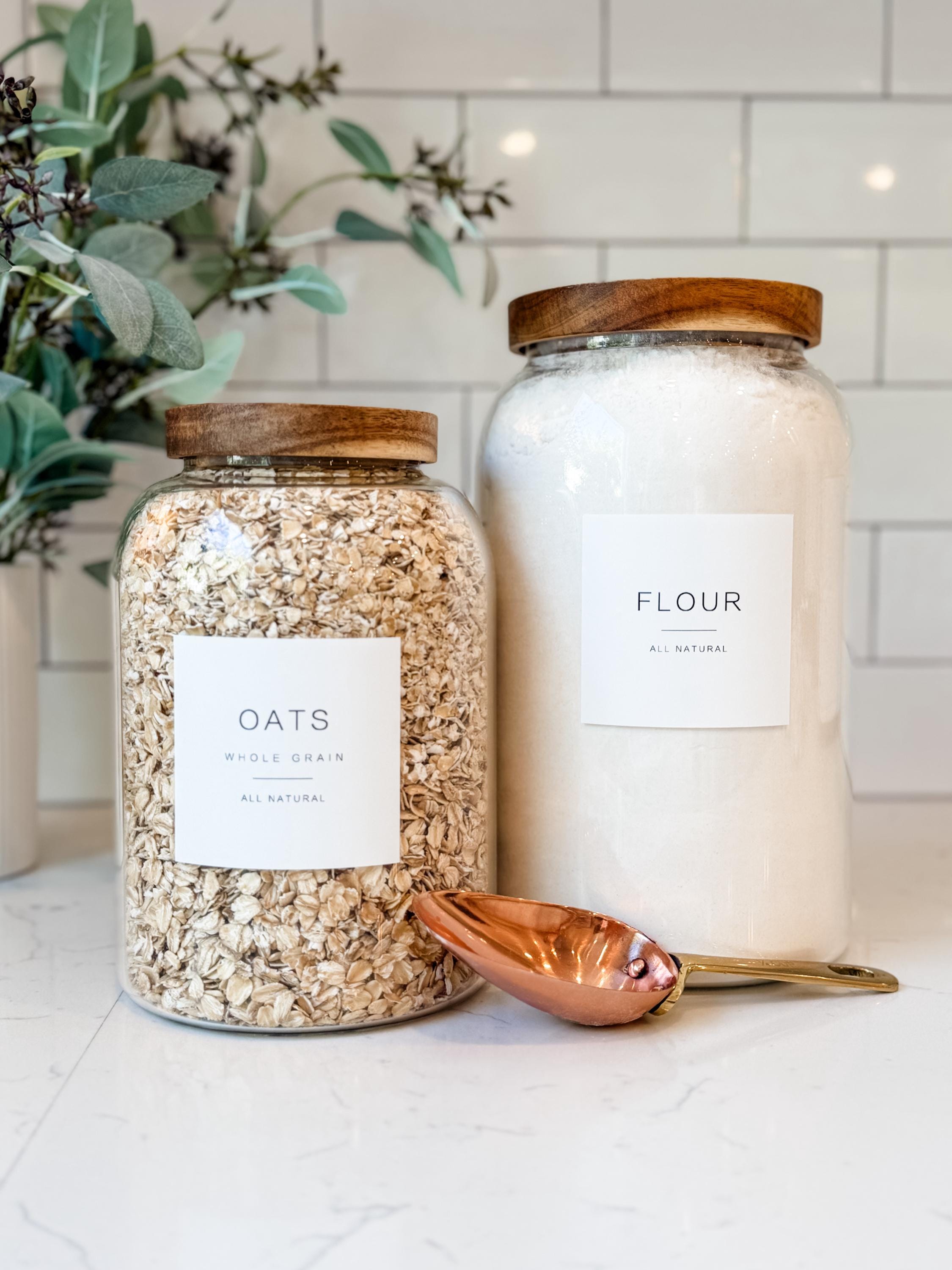 Pantry Labels • Minimalist Collection • Waterproof and Oil Resistant Stickers • Kitchen Organization Stickers • The Dweling Company