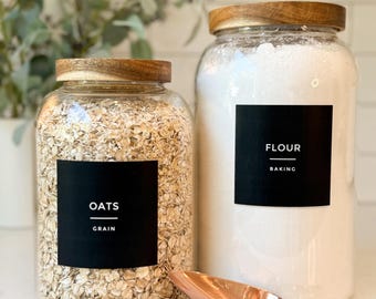 Pantry Labels • Black Collection • Waterproof and Oil Resistant Stickers • Kitchen Organization Stickers • The Dweling Company