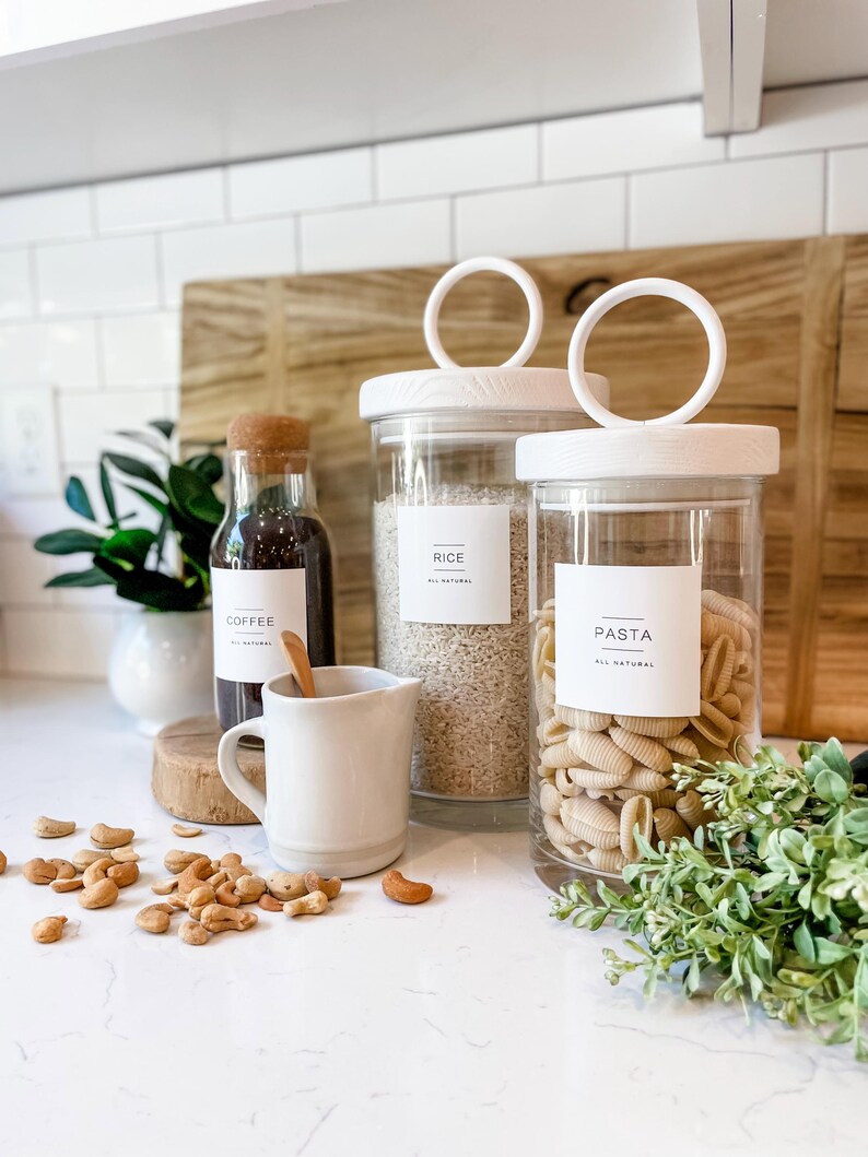 Modern Pantry Labels Water and Oil Resistant Stickers by the Dweling