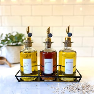 Oil and Vinegar Labels • Mercantile Collection • Water and Oil Resistant Stickers • Organization Stickers • Design by The Dweling Company