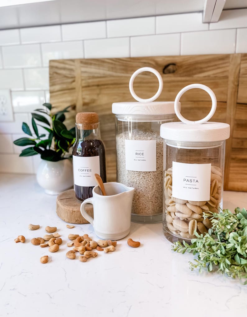 Modern Pantry Labels Water and Oil Resistant Stickers by the Dweling