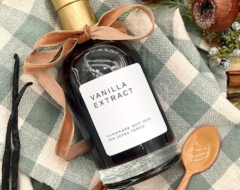Etiquetas de extracto de vainilla • Colección Mercantil • Pegatinas resistentes al agua y al aceite • Pegatinas de organización • The Dwelling Company