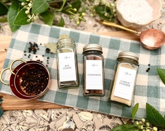 Etichette per barattoli di spezie • Adesivi impermeabili per l'organizzazione della cucina